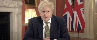 The Prime Minister, Boris Johnson, addressing the country.