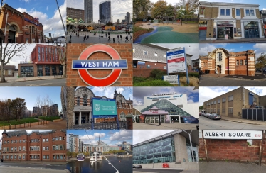Collage of images from around West Ham